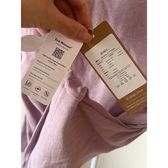 NWT OGL Lilac Mist Modern Side Ruched Boatneck Brami Top - M Effortless Chic - Picture 6 of 7